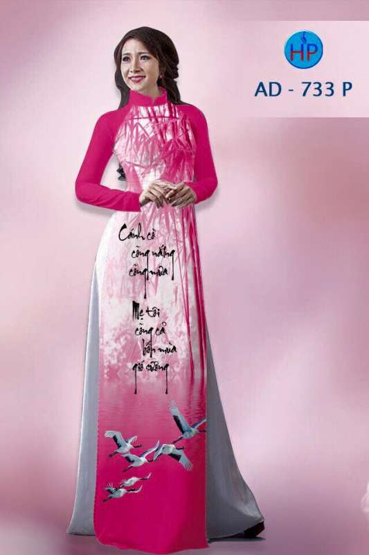 Vải áo dài thư pháp