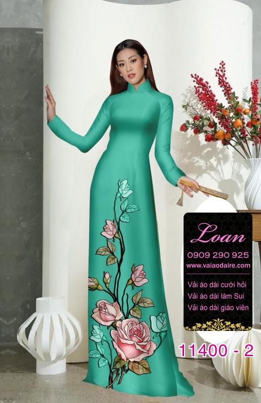 Vải áo dài hoa 3D