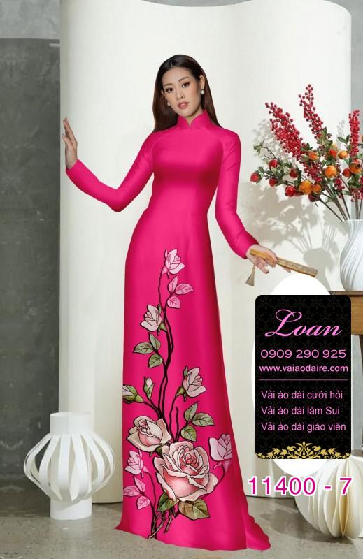 Vải áo dài hoa 3D