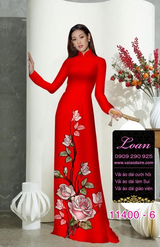 Vải áo dài hoa 3D