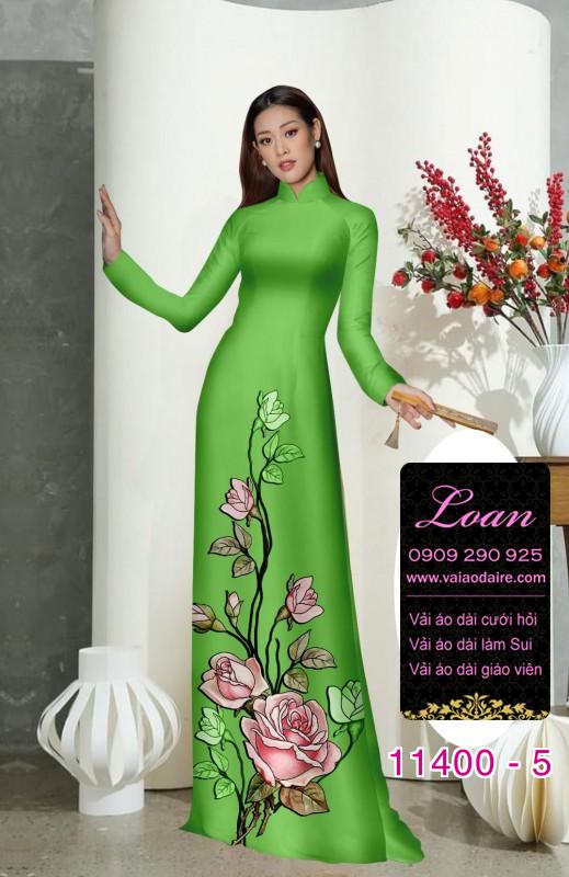 Vải áo dài hoa 3D