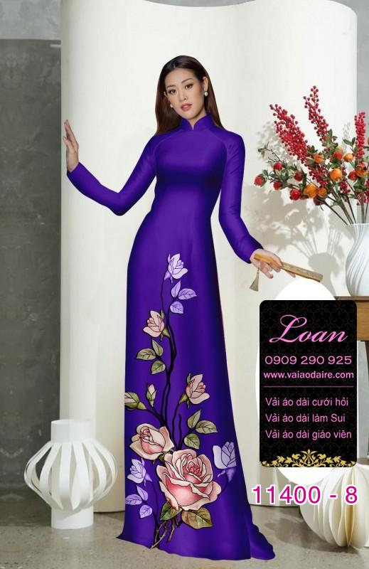 Vải áo dài hoa 3D