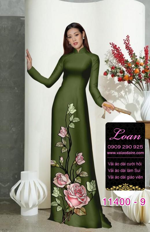 Vải áo dài hoa 3D