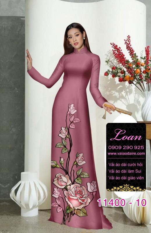 Vải áo dài hoa 3D