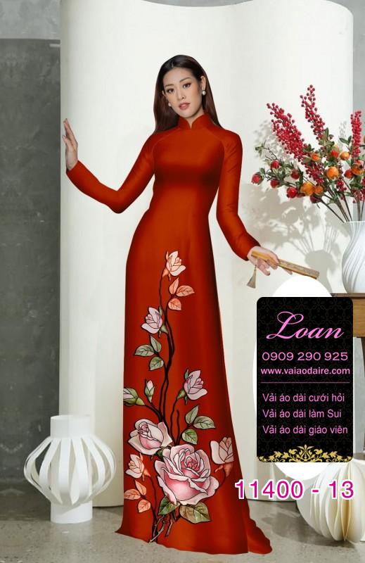 Vải áo dài hoa 3D