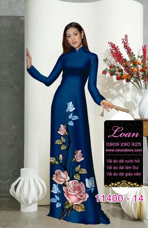 Vải áo dài hoa 3D