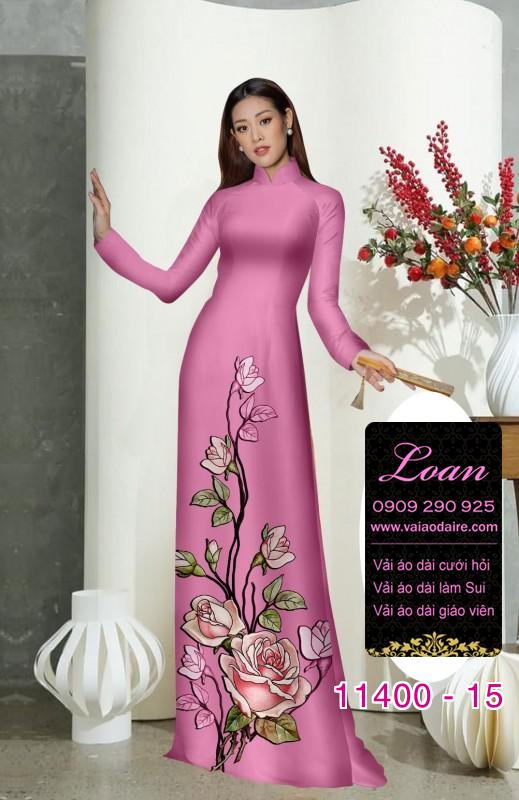 Vải áo dài hoa 3D