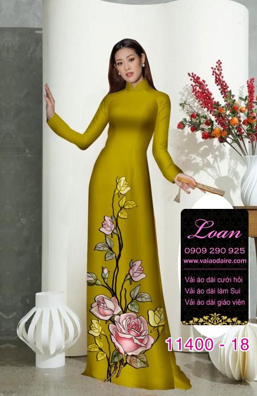 Vải áo dài hoa 3D