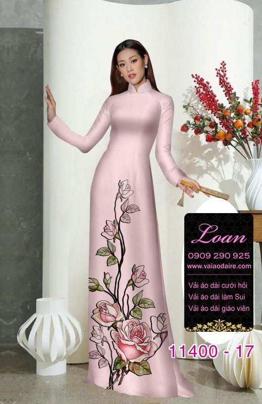 Vải áo dài hoa 3D