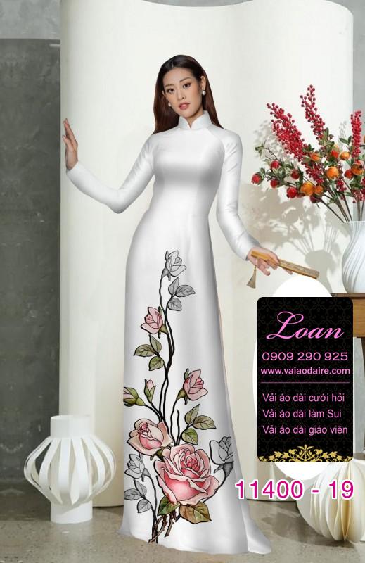 Vải áo dài hoa 3D