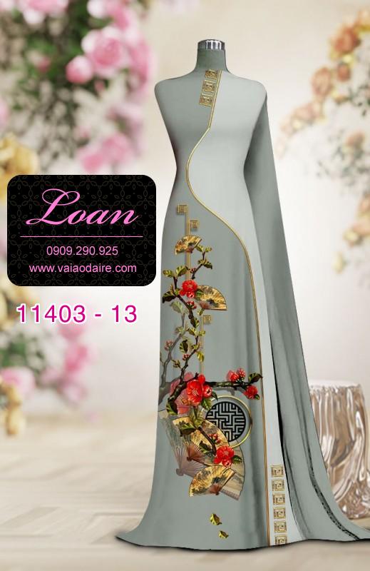 Vải áo dài hoa 3D