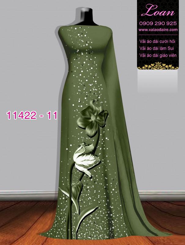Vải áo dài hoa 3D