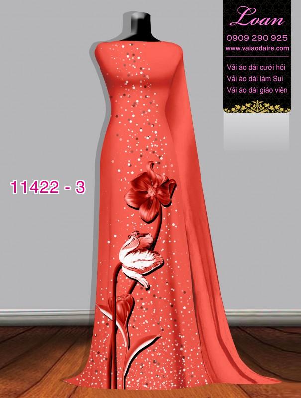 Vải áo dài hoa 3D