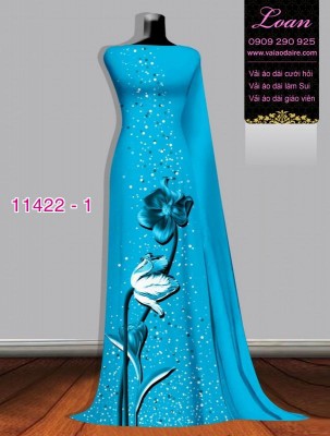 Vải áo dài hoa 3D-DT 11422
