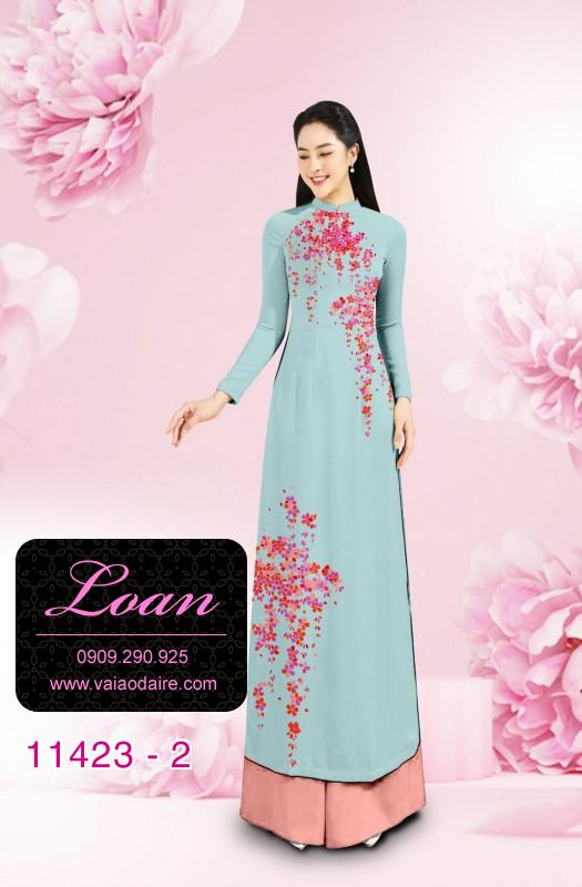 Vải áo dài hoa mai tết