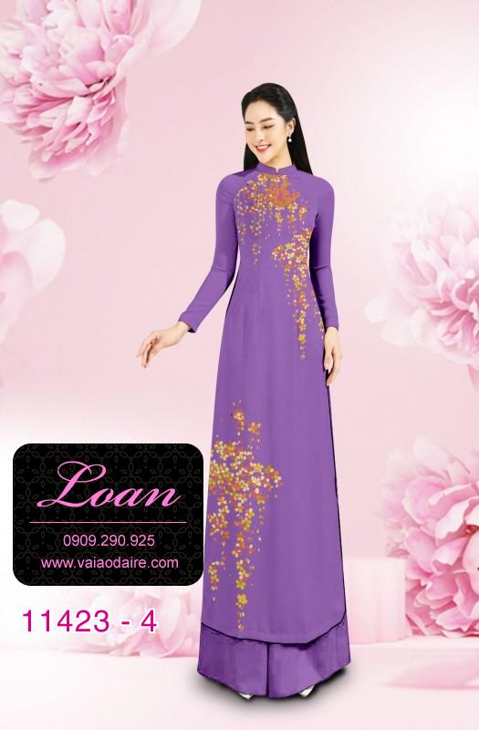 Vải áo dài hoa mai tết