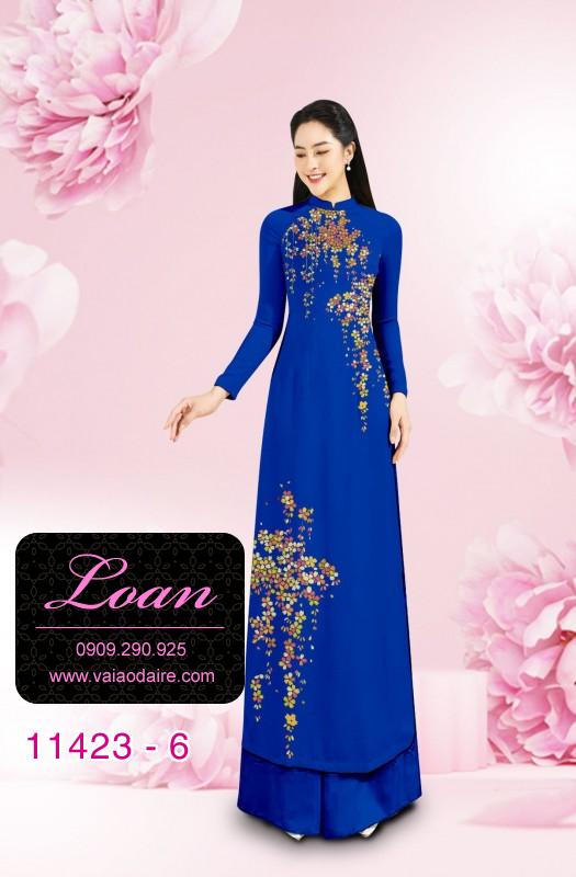 Vải áo dài hoa mai tết