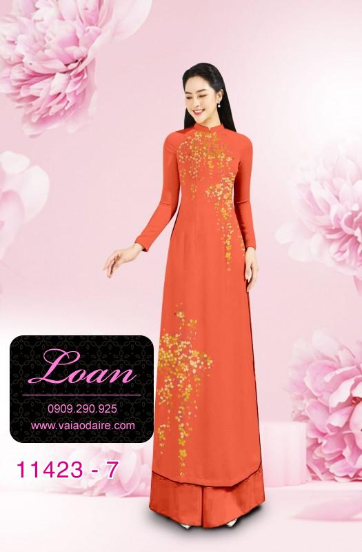 Vải áo dài hoa mai tết