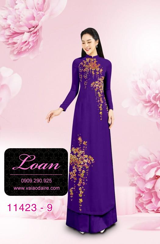 Vải áo dài hoa mai tết
