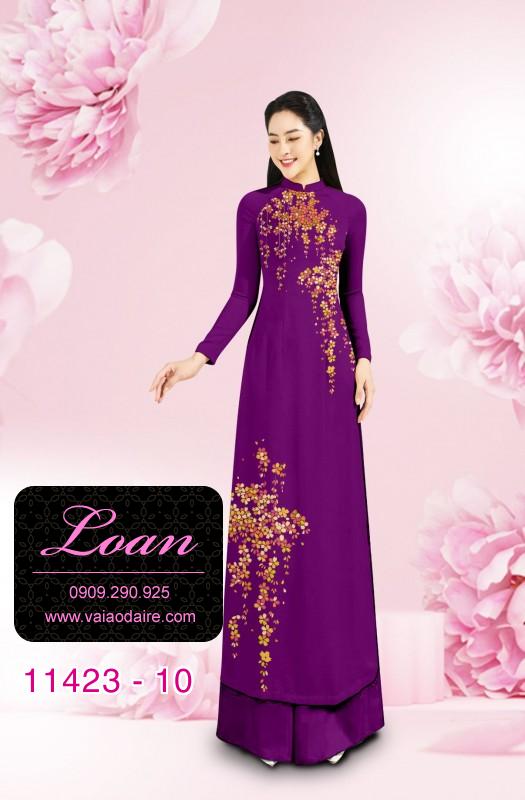 Vải áo dài hoa mai tết