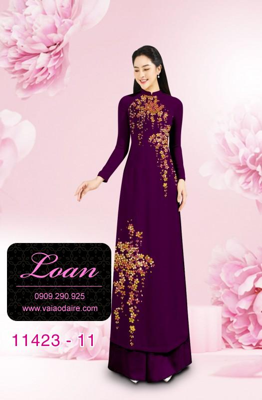 Vải áo dài hoa mai tết
