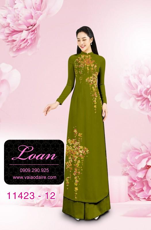 Vải áo dài hoa mai tết