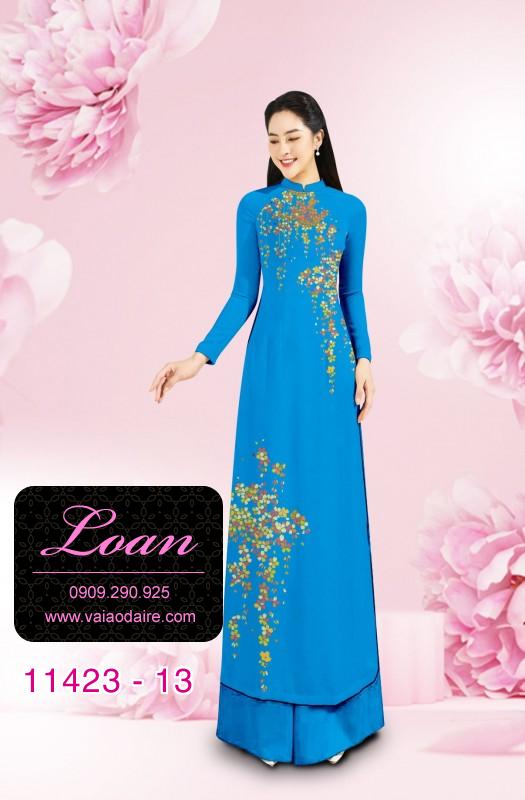 Vải áo dài hoa mai tết