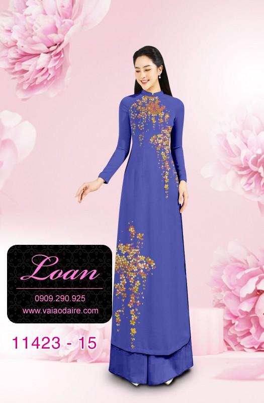 Vải áo dài hoa mai tết