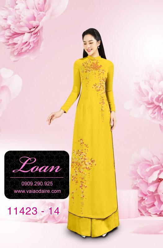 Vải áo dài hoa mai tết