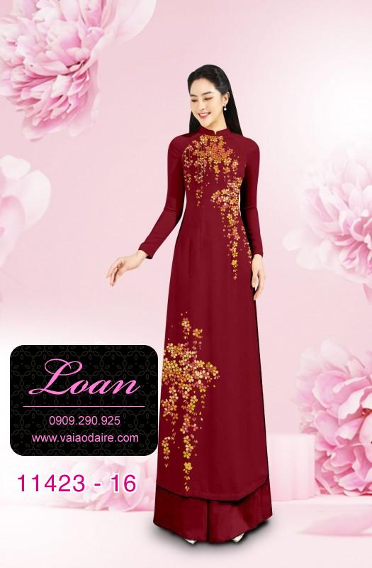 Vải áo dài hoa mai tết