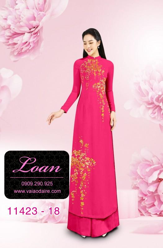 Vải áo dài hoa mai tết