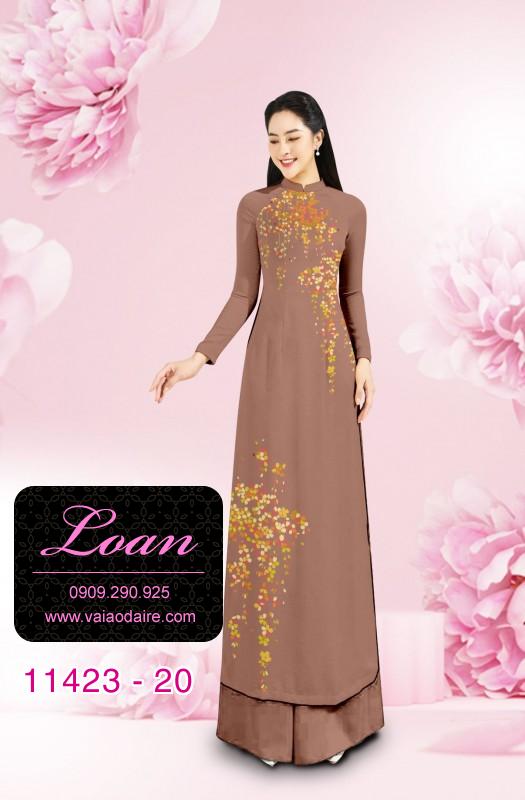 Vải áo dài hoa mai tết