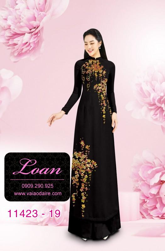 Vải áo dài hoa mai tết