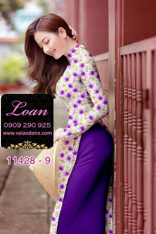 Vải áo dài hoa nhí Vải áo dài hoa nhí