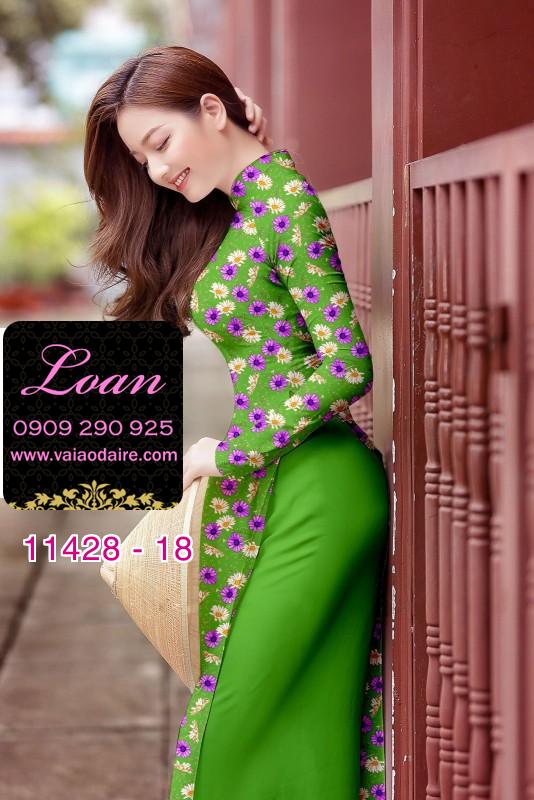 Vải áo dài hoa nhí Vải áo dài hoa nhí
