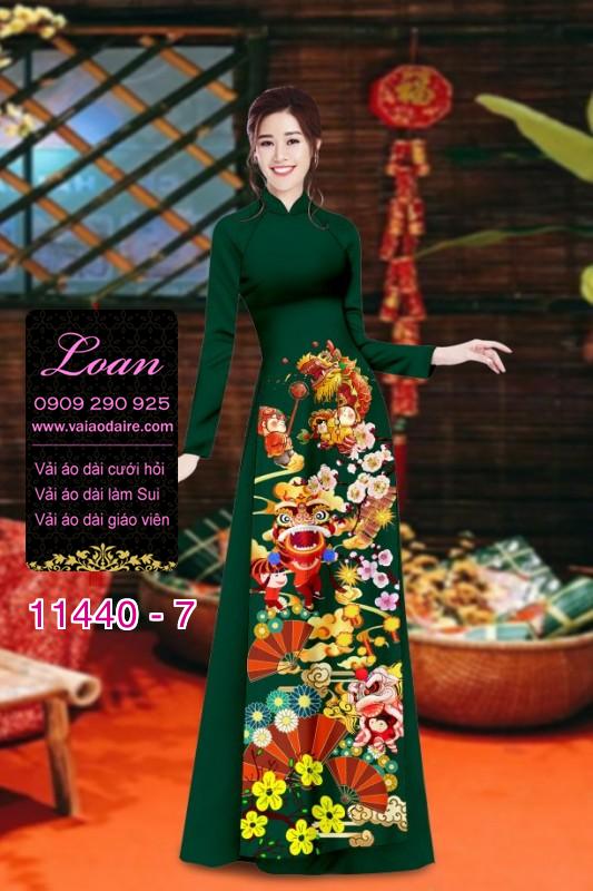 Vải áo dài tết hoa đào