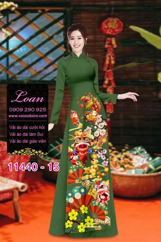 Vải áo dài tết hoa đào