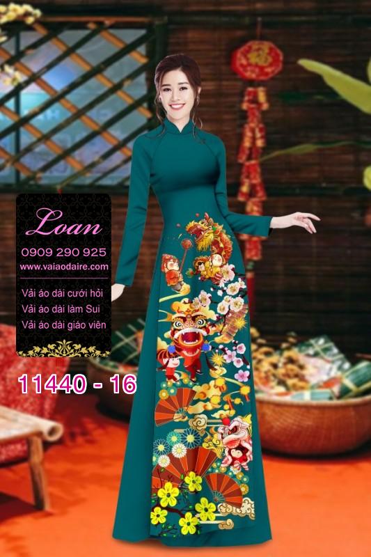 Vải áo dài tết hoa đào