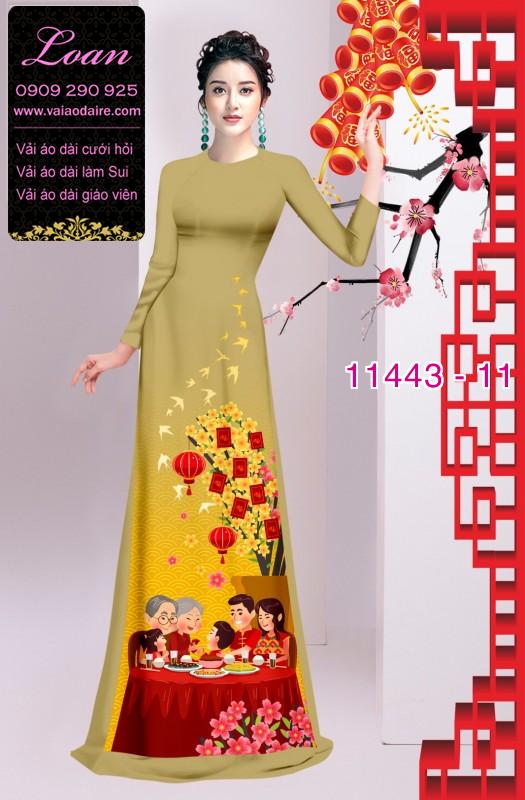 Vải áo dài tết hoa mai Vải áo dài tết hoa mai