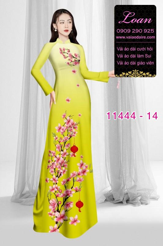 Vải áo dài tết hoa đào Vải áo dài tết hoa đào