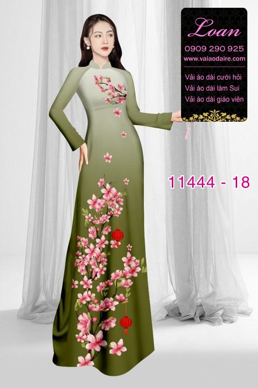 Vải áo dài tết hoa đào Vải áo dài tết hoa đào