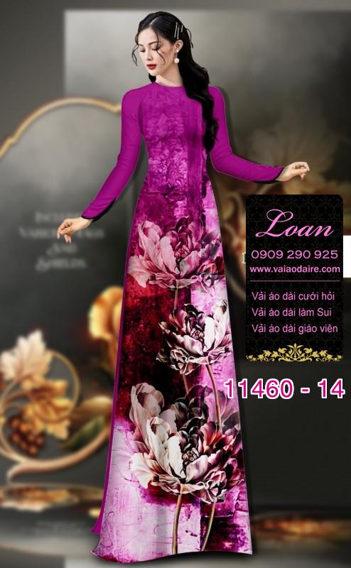 Vải áo dài hoa sen