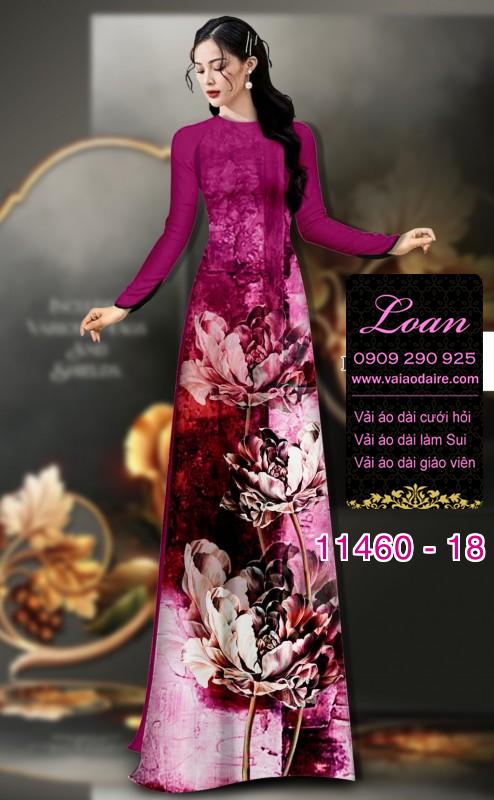 Vải áo dài hoa sen