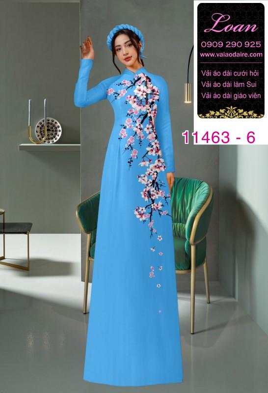 Vải áo dài hoa đào