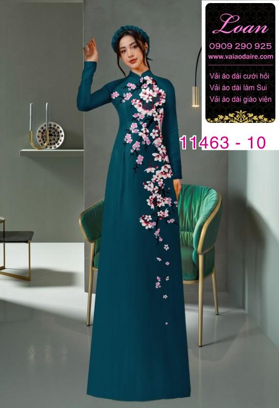 Vải áo dài hoa đào