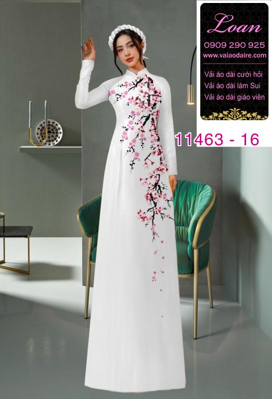 Vải áo dài hoa đào