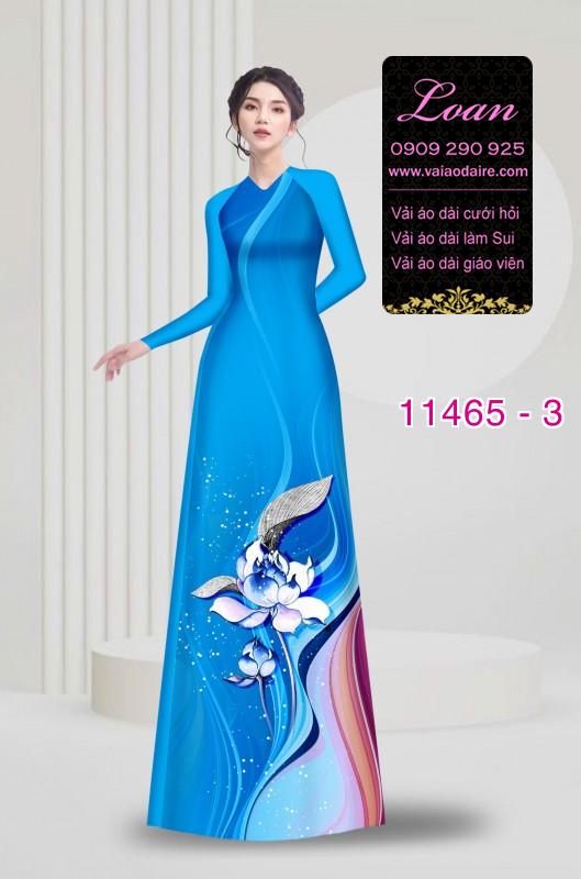 Vải áo dài hoa 3D