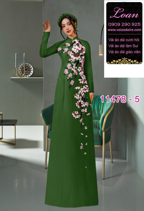 Vải áo dài hoa đào