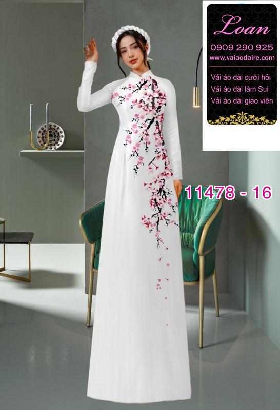 Vải áo dài hoa đào