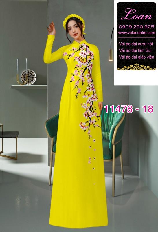 Vải áo dài hoa đào